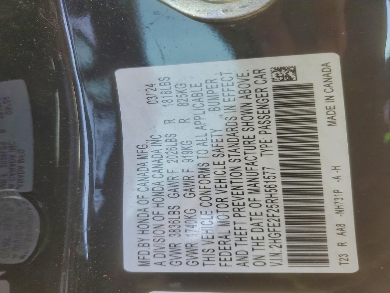 2024 HONDA CIVIC LX photo 25
