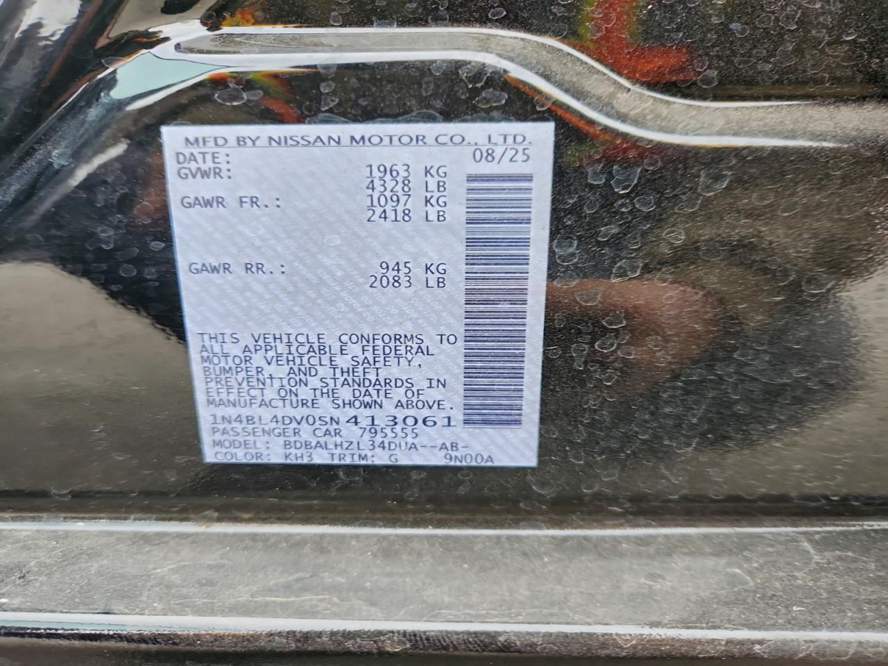 2025 NISSAN ALTIMA SV photo 12