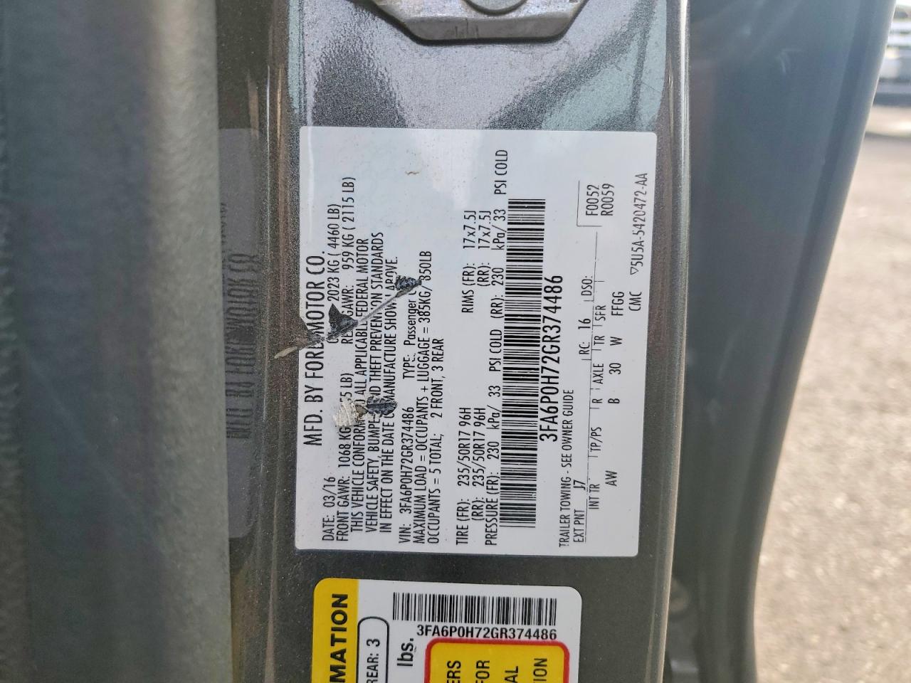 2016 FORD FUSION SE photo 45
