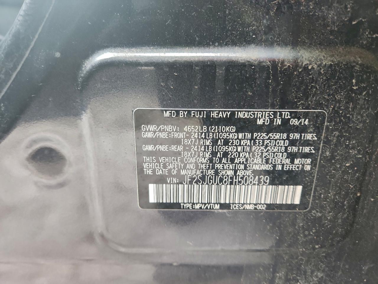 2015 SUBARU FORESTER 2.0XT TOURING photo 25