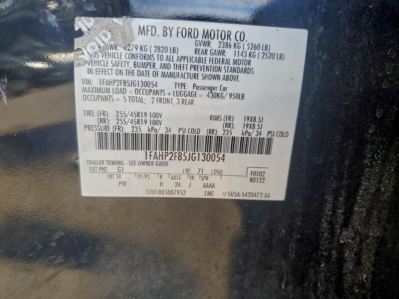 2018 FORD TAURUS LIMITED photo 23