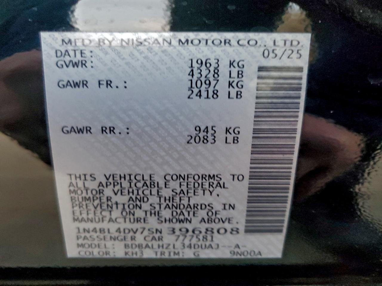 2025 NISSAN ALTIMA 2.5 SV photo 13