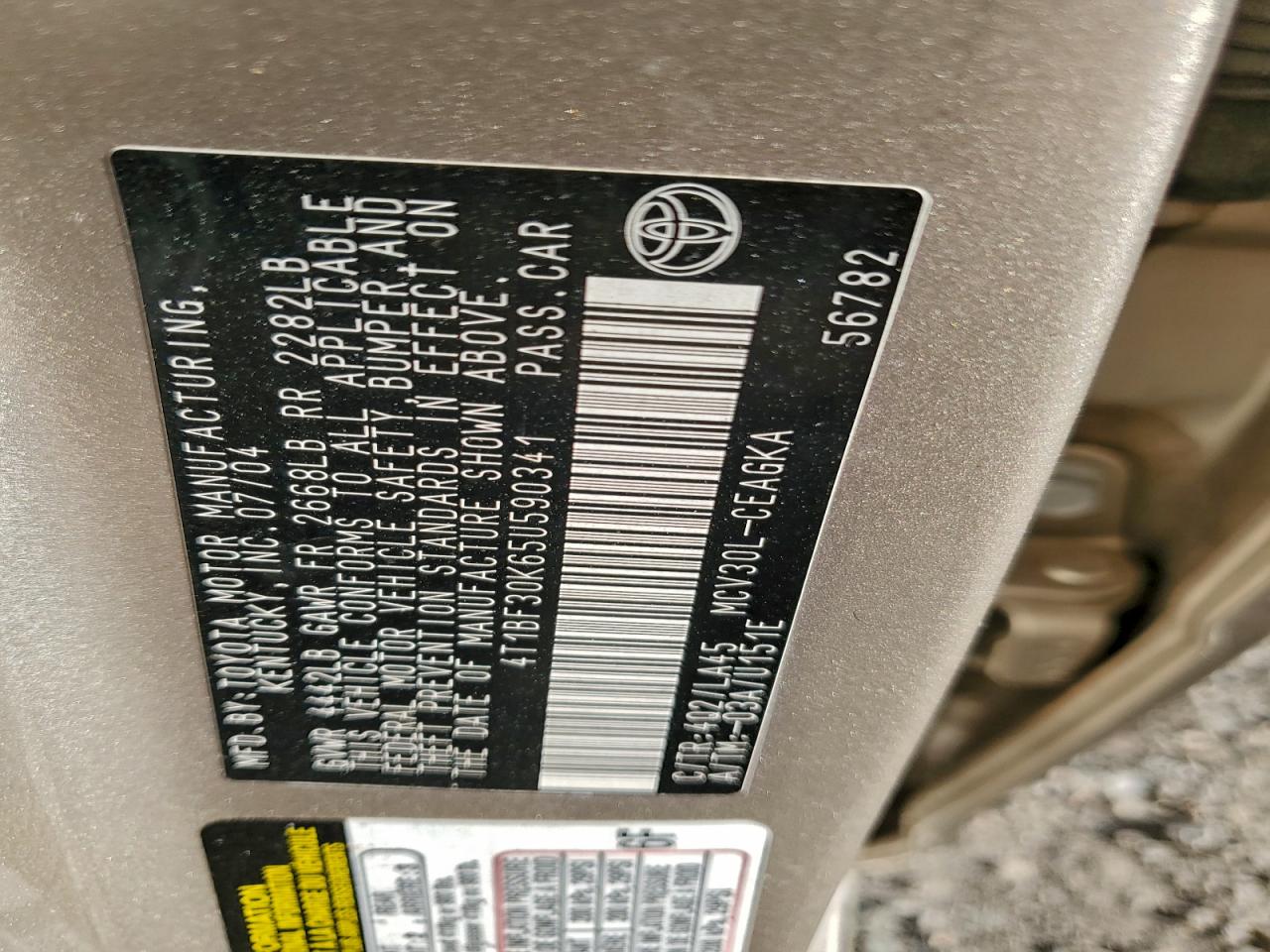 2005 TOYOTA CAMRY LE photo 23