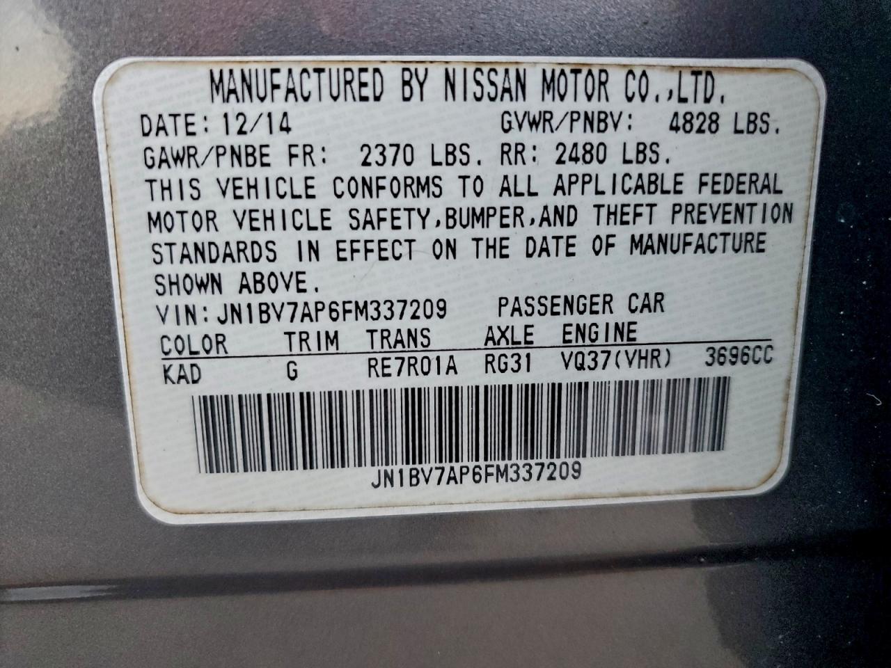 2015 INFINITI Q50 BASE photo 37