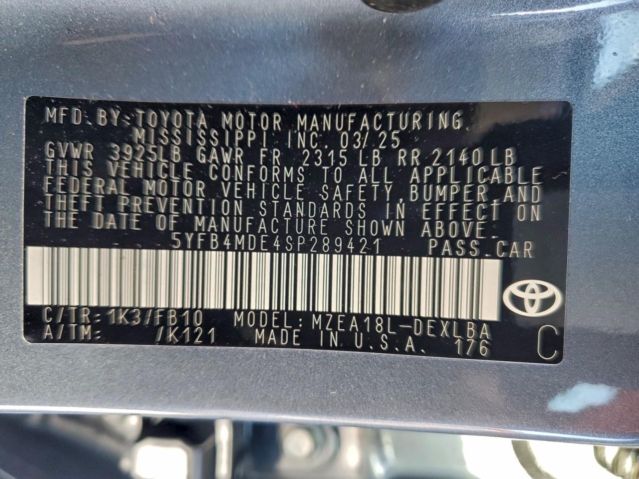 2025 TOYOTA COROLLA LE photo 23