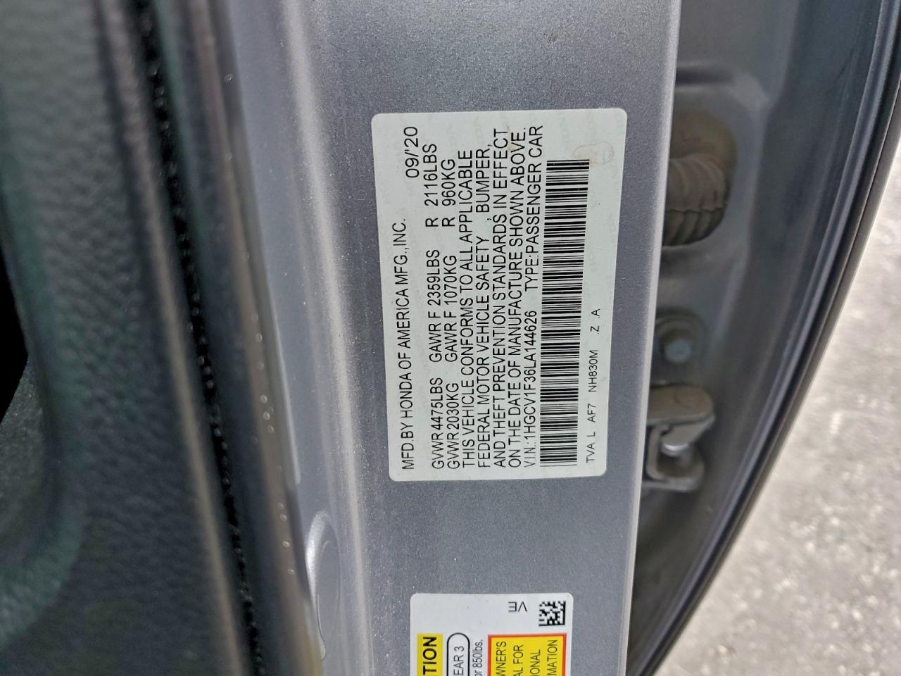 2020 HONDA ACCORD SPORT photo 13