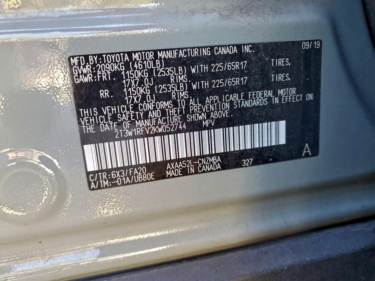 2019 TOYOTA RAV4 XLE photo 12