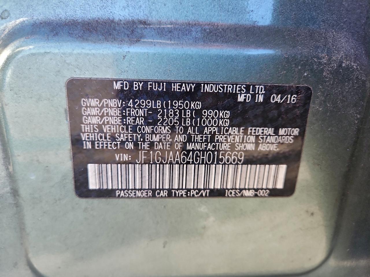 2016 SUBARU IMPREZA photo 34