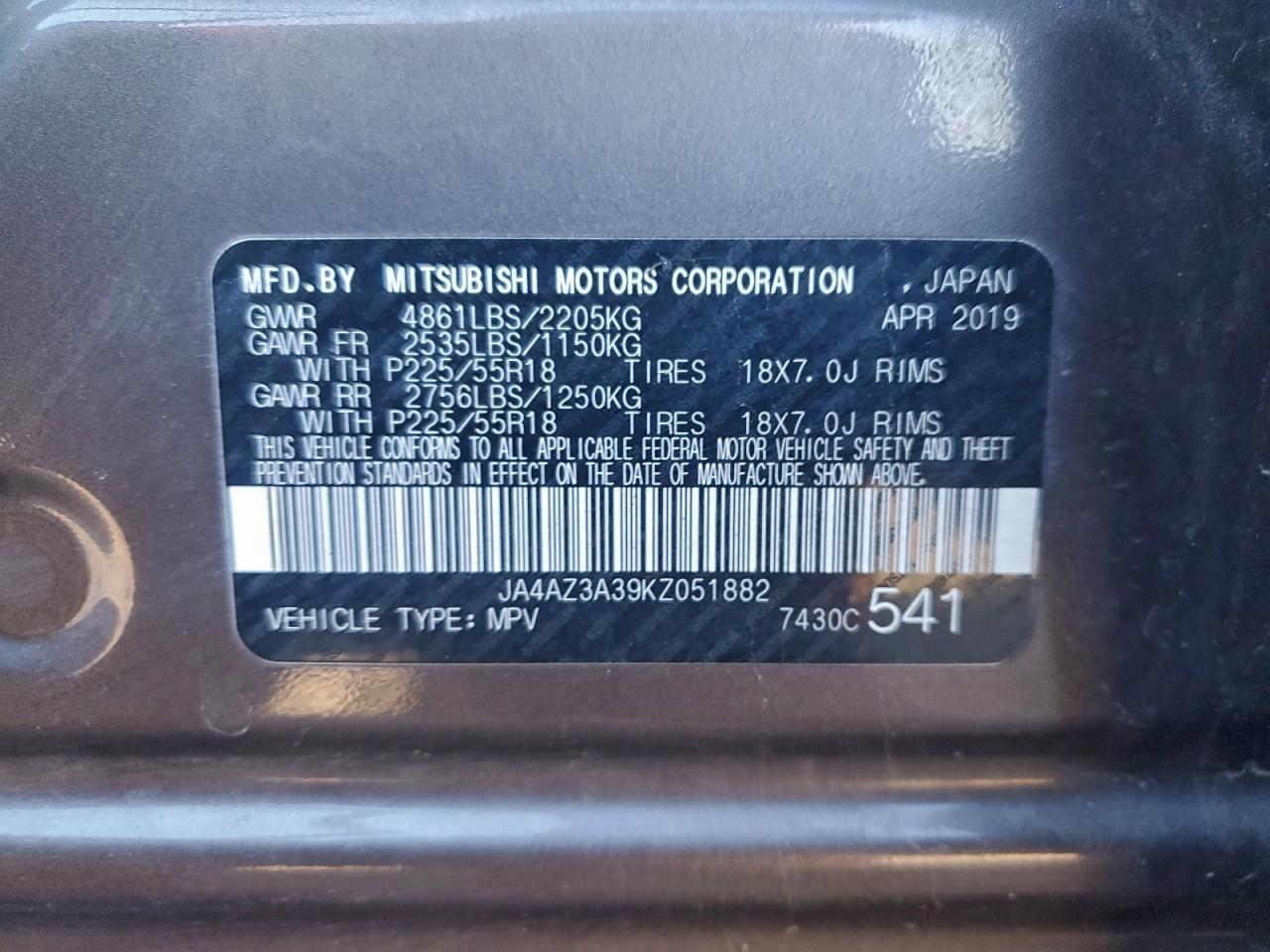2019 MITSUBISHI OUTLANDER SE photo 13