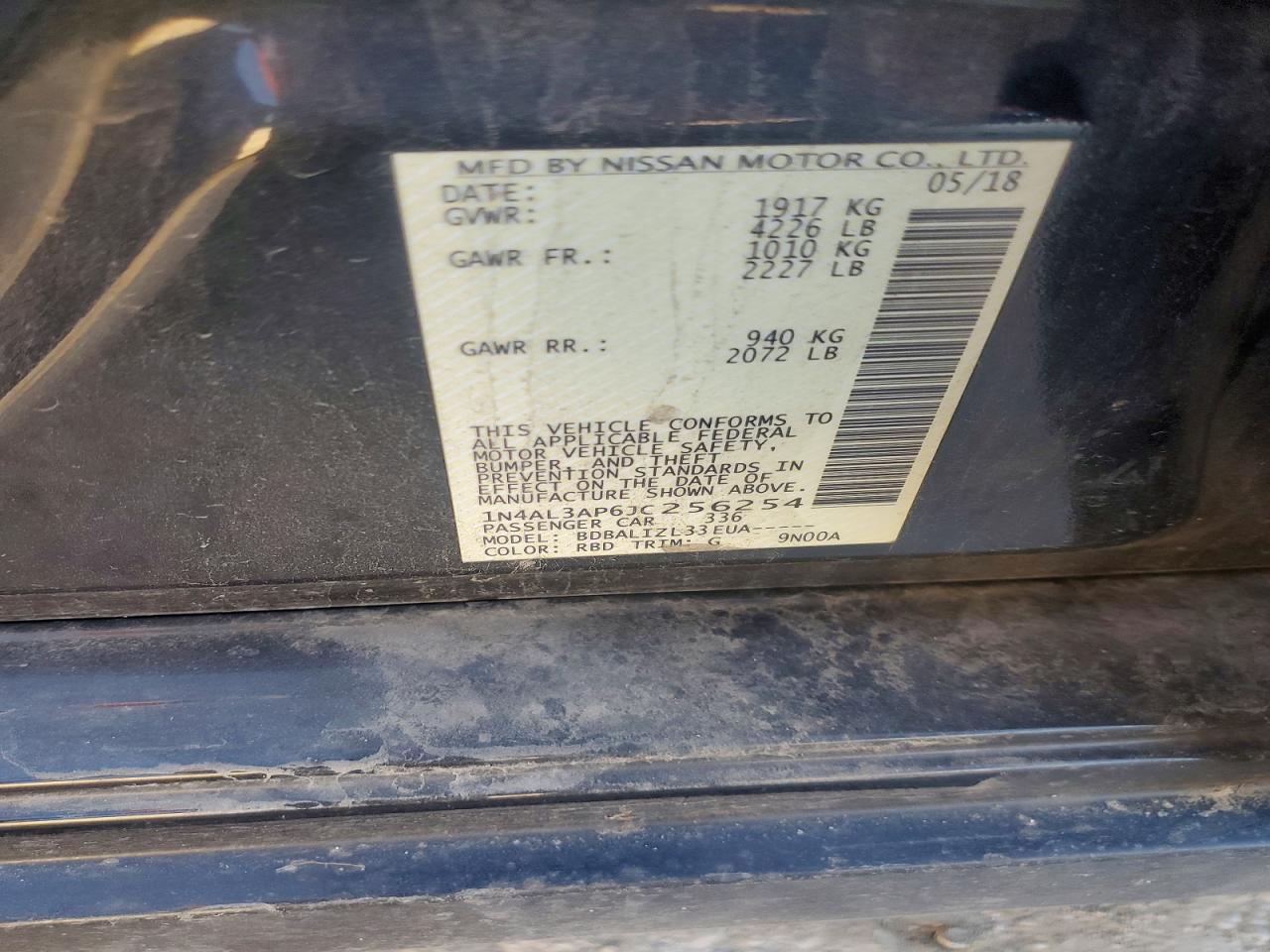 2018 NISSAN ALTIMA 2.5 photo 12