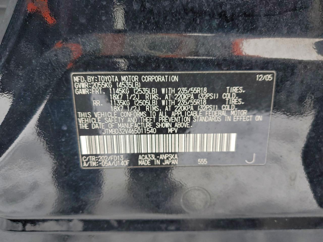 2006 TOYOTA RAV4 SPORT photo 12