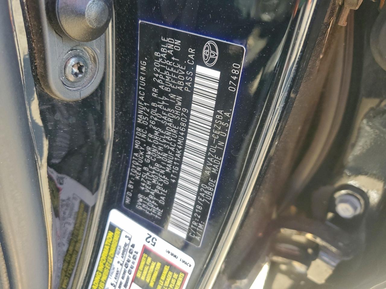 2021 TOYOTA CAMRY SE photo 12