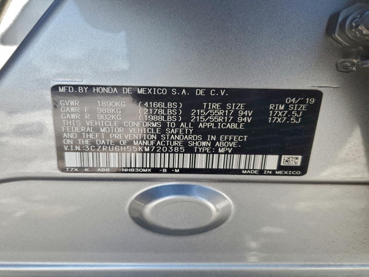 2019 HONDA HR-V EX photo 34