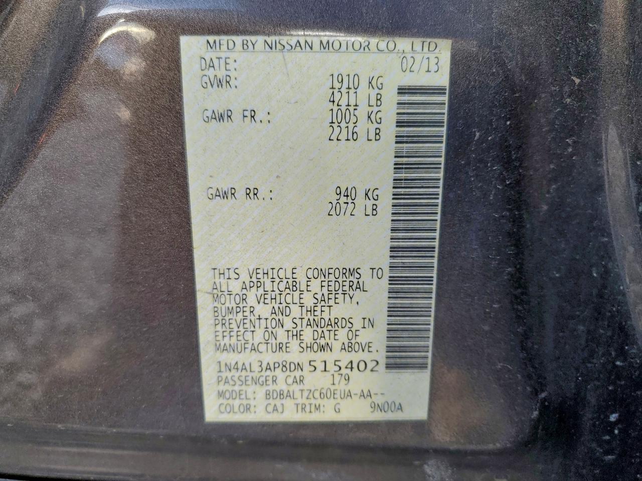 2013 NISSAN ALTIMA 2.5 photo 23