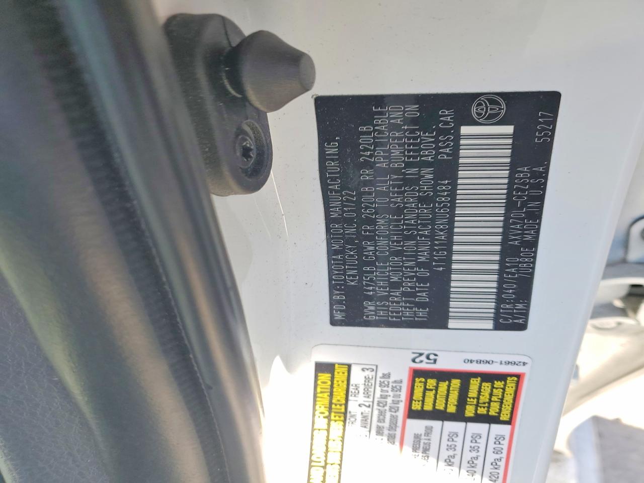 2022 TOYOTA CAMRY SE photo 12