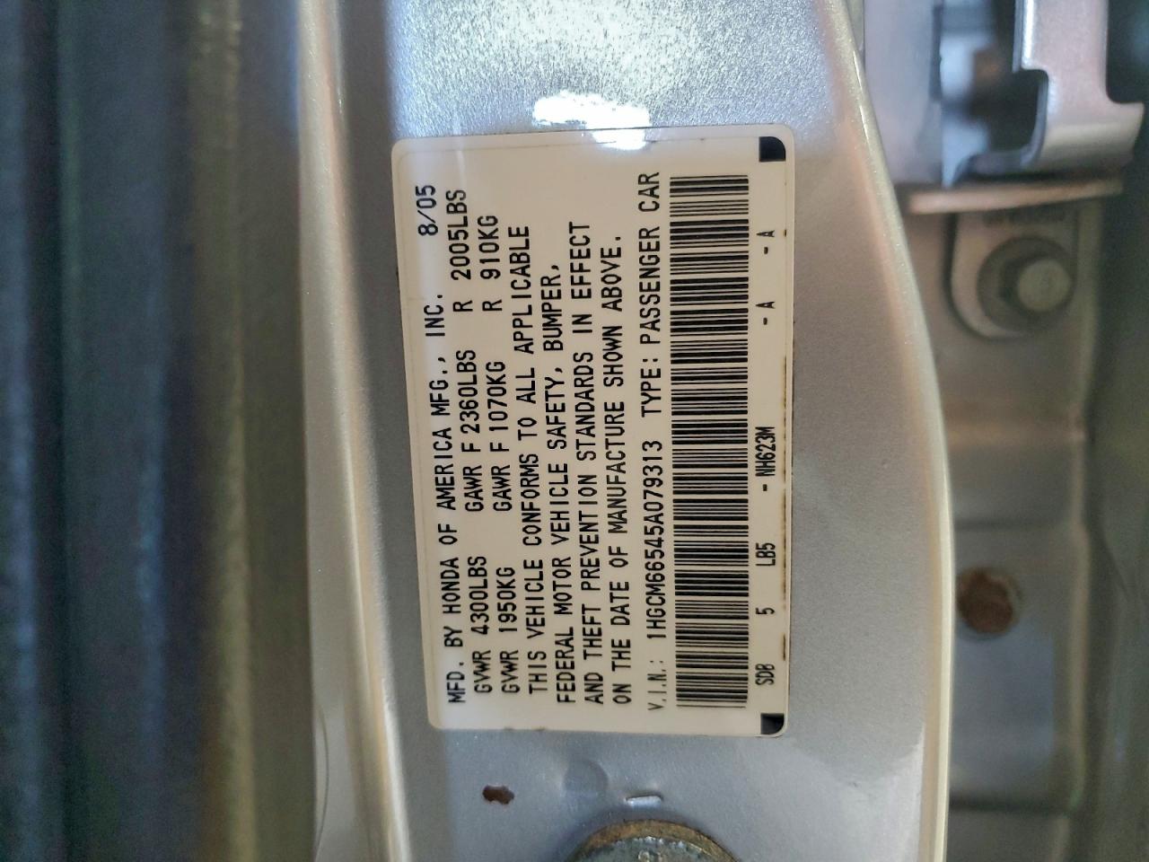 2005 HONDA ACCORD EX photo 34