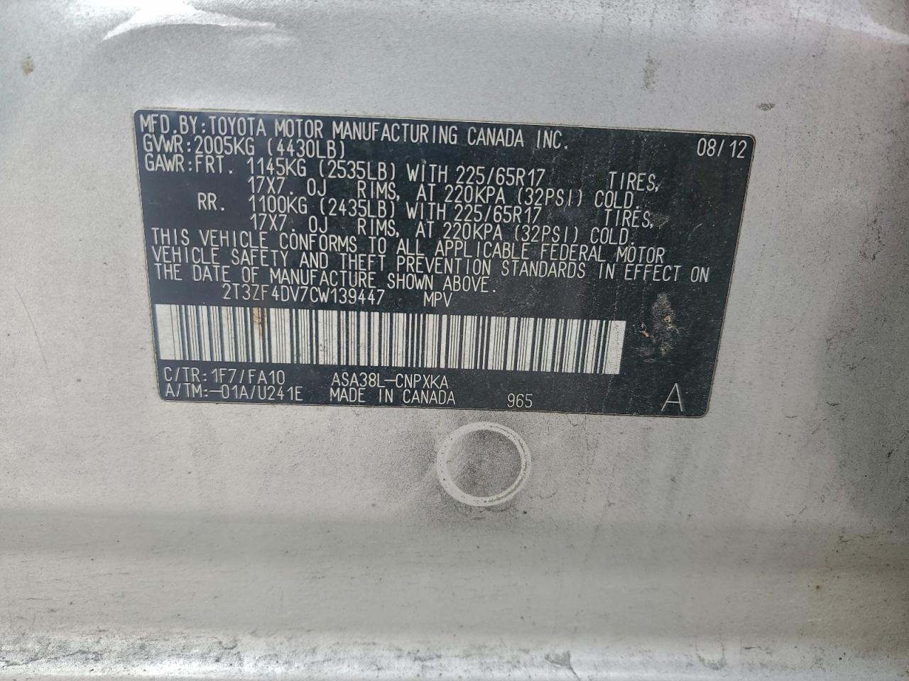2012 TOYOTA RAV4 photo 13