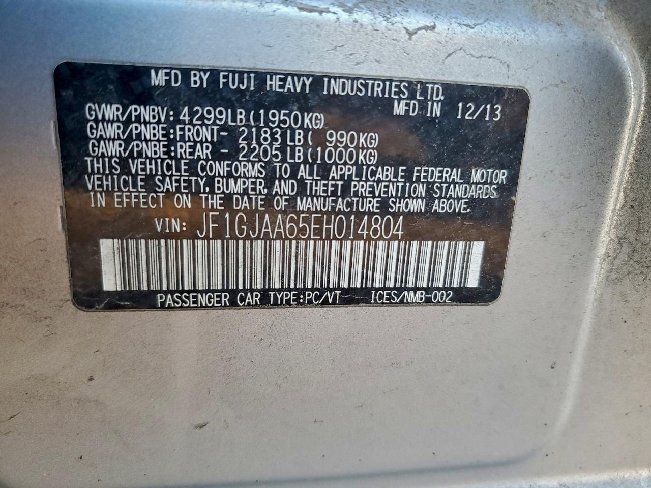 2014 SUBARU IMPREZA photo 12