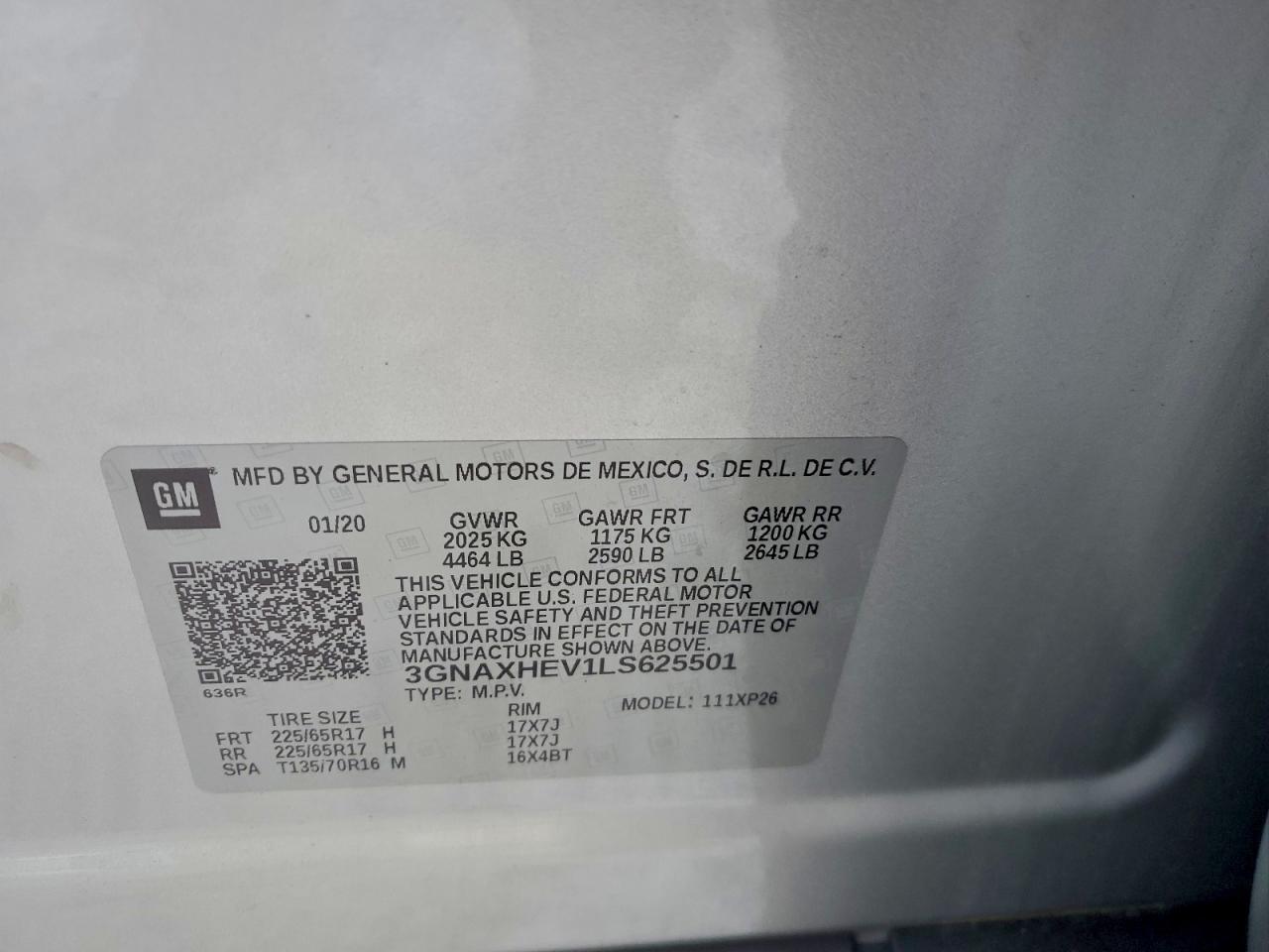 2020 CHEVROLET EQUINOX LS photo 12