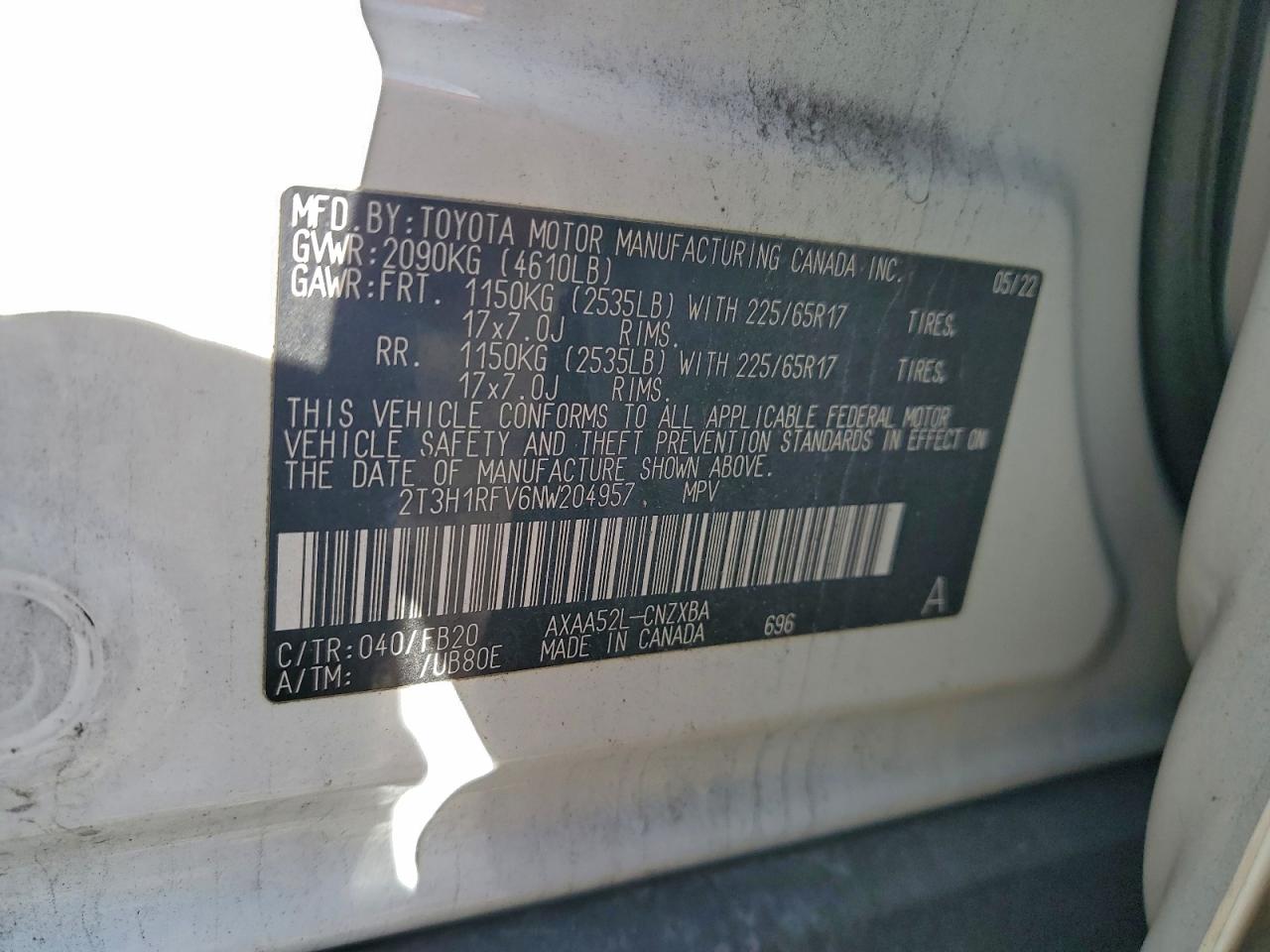 2022 TOYOTA RAV4 LE photo 12