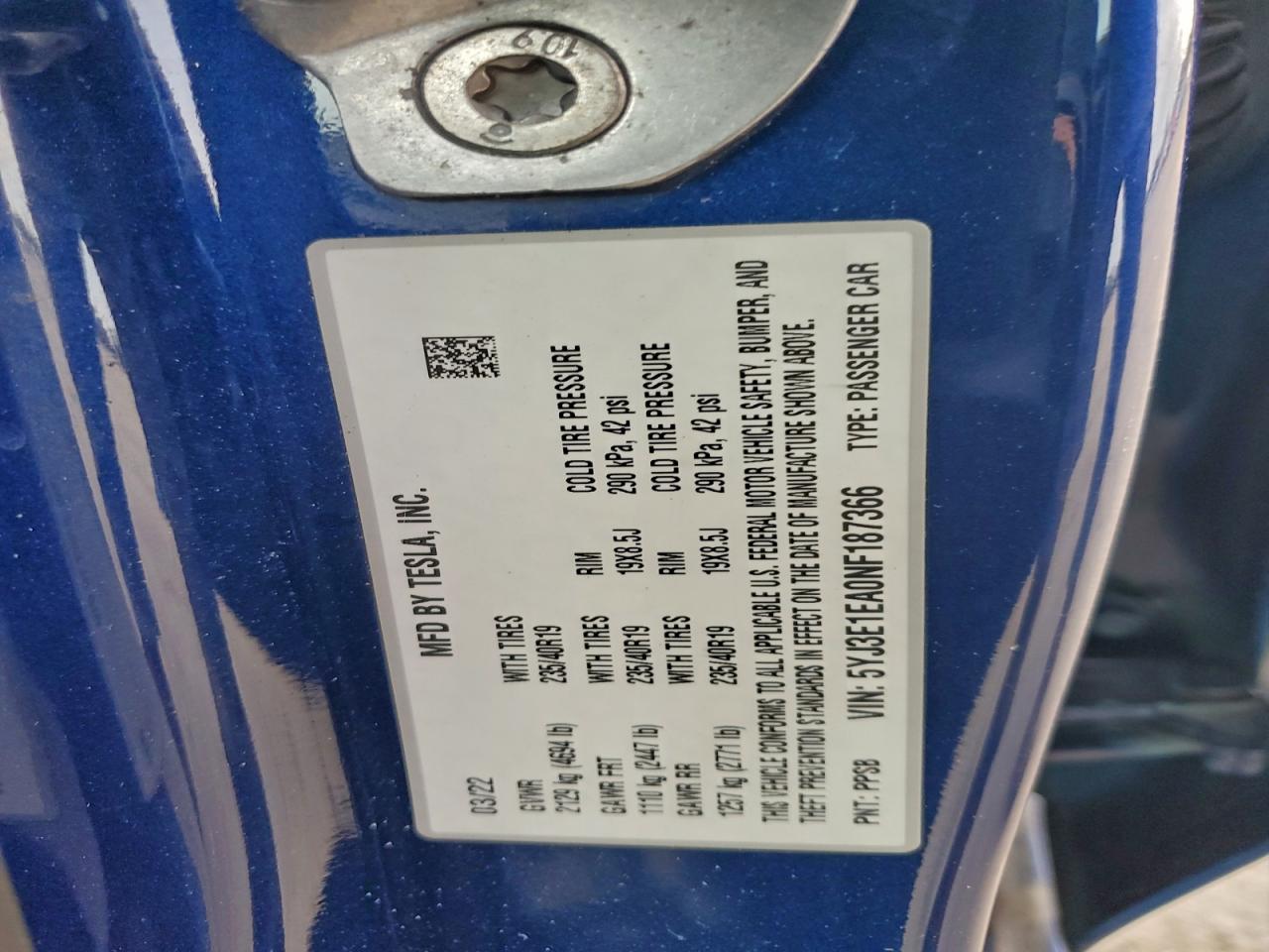 2022 TESLA MODEL 3 photo 12