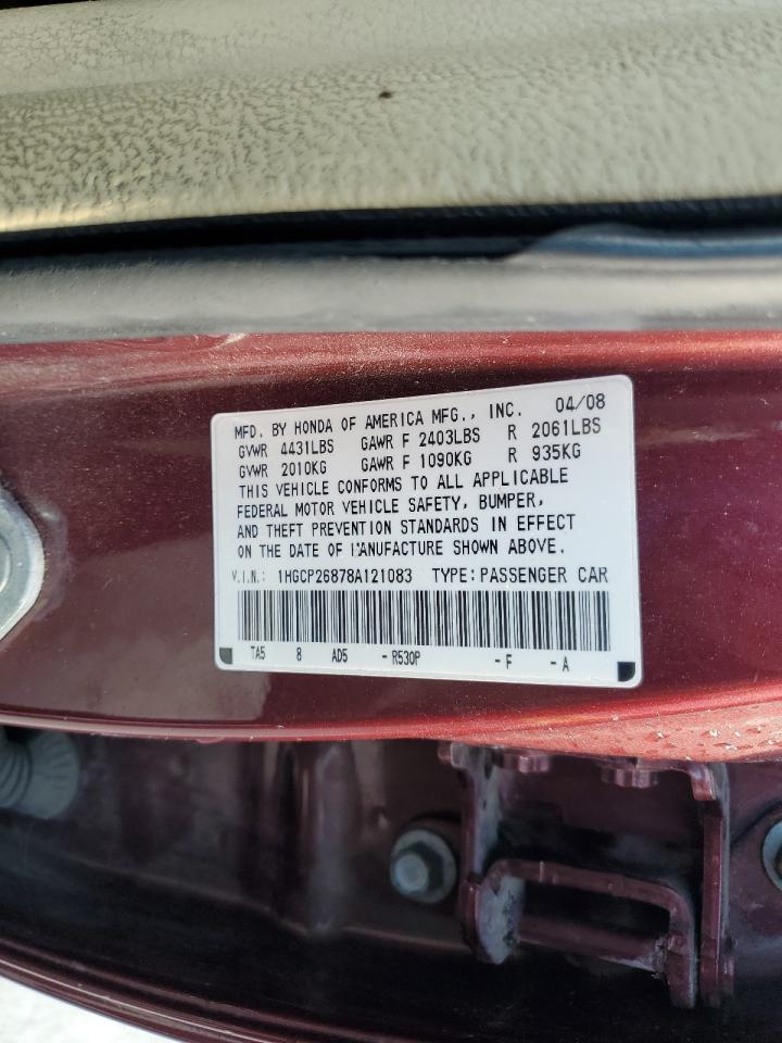2008 HONDA ACCORD EXL photo 12