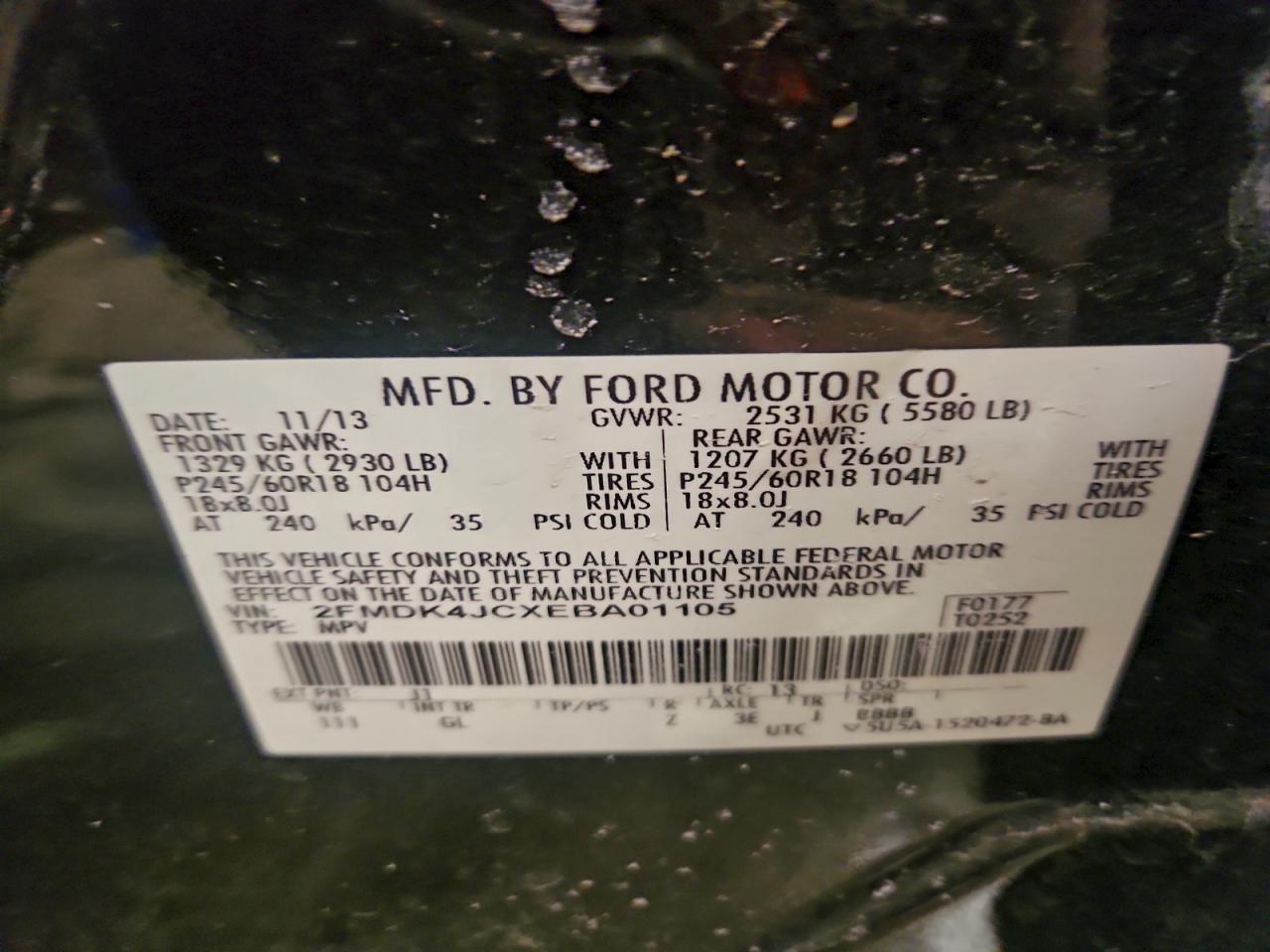2014 FORD EDGE SEL photo 34