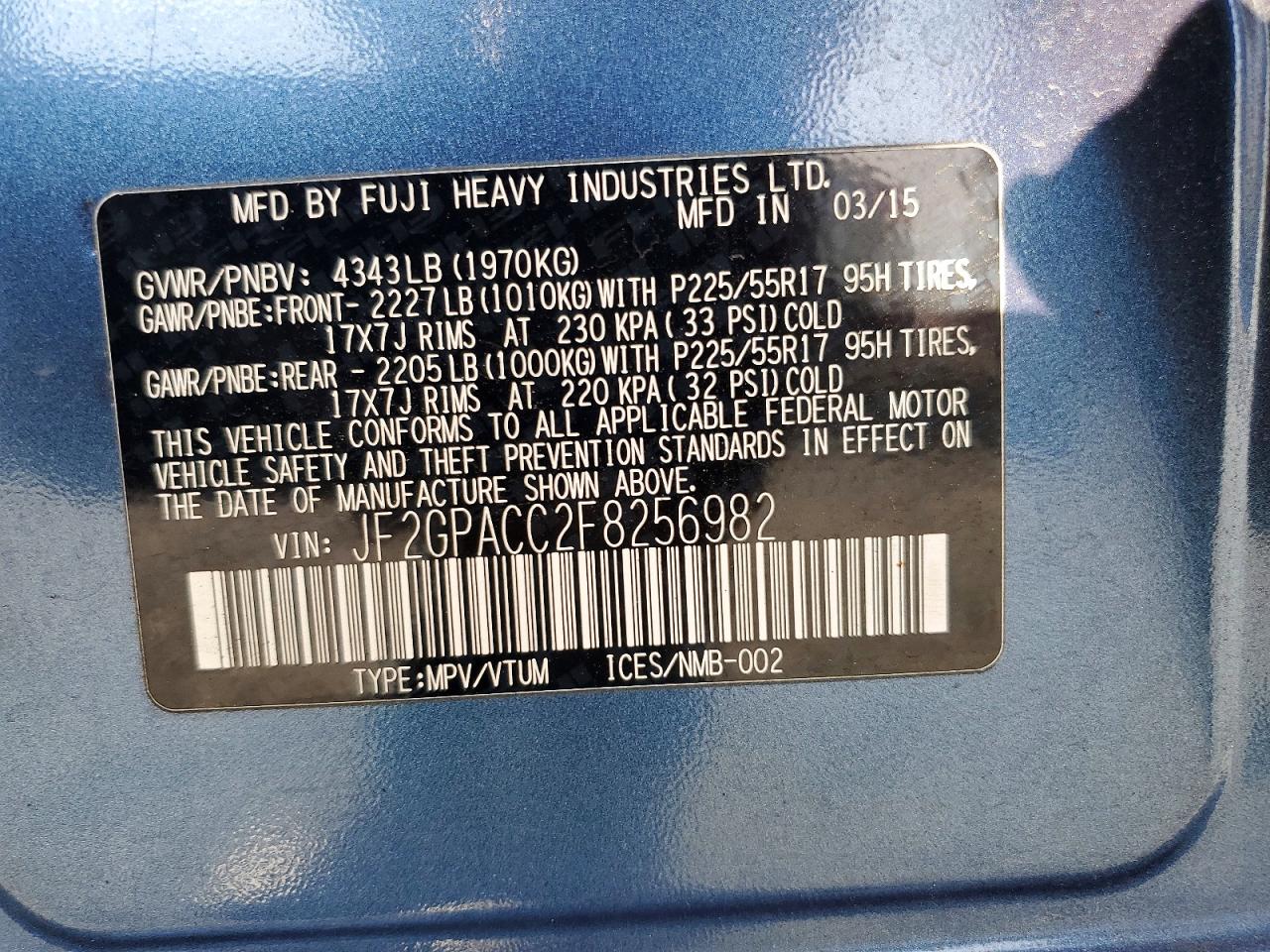 2015 SUBARU XV CROSSTREK 2.0 PREMIUM photo 27