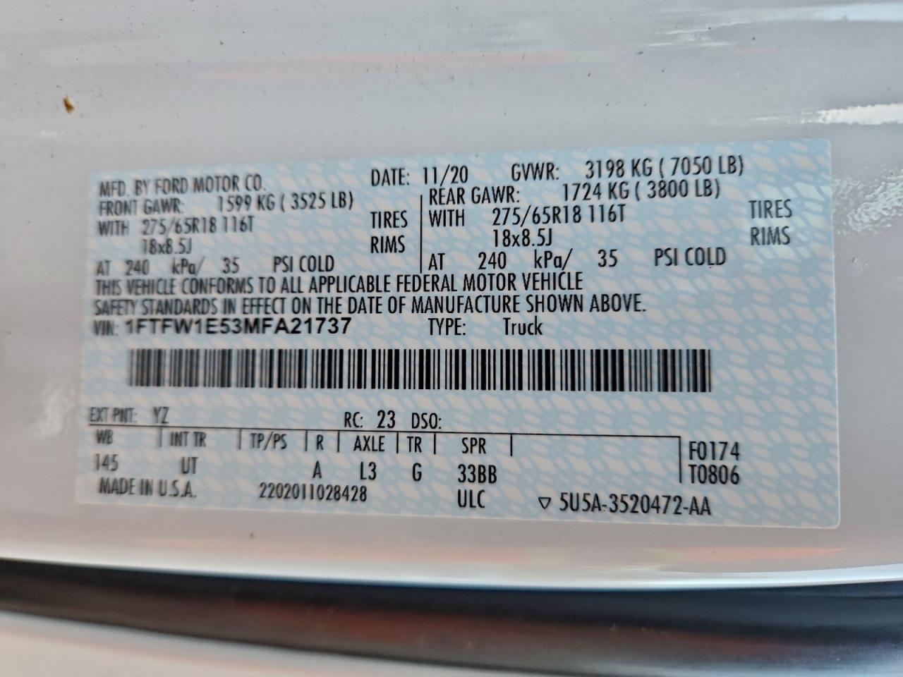 2021 FORD F150 SUPERCREW photo 37