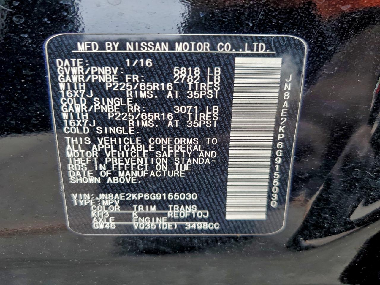 2016 NISSAN QUEST S photo 37