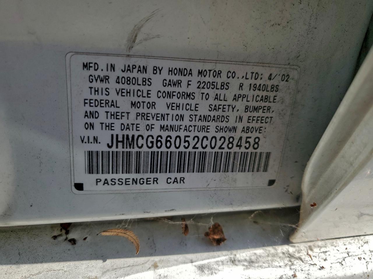 2002 HONDA ACCORD EX photo 34