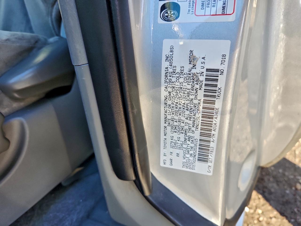 2005 TOYOTA TACOMA ACCESS CAB photo 23