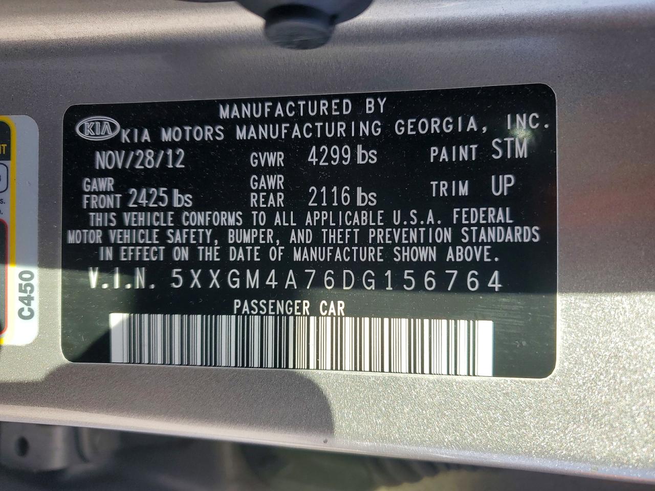 2013 KIA OPTIMA LX photo 12