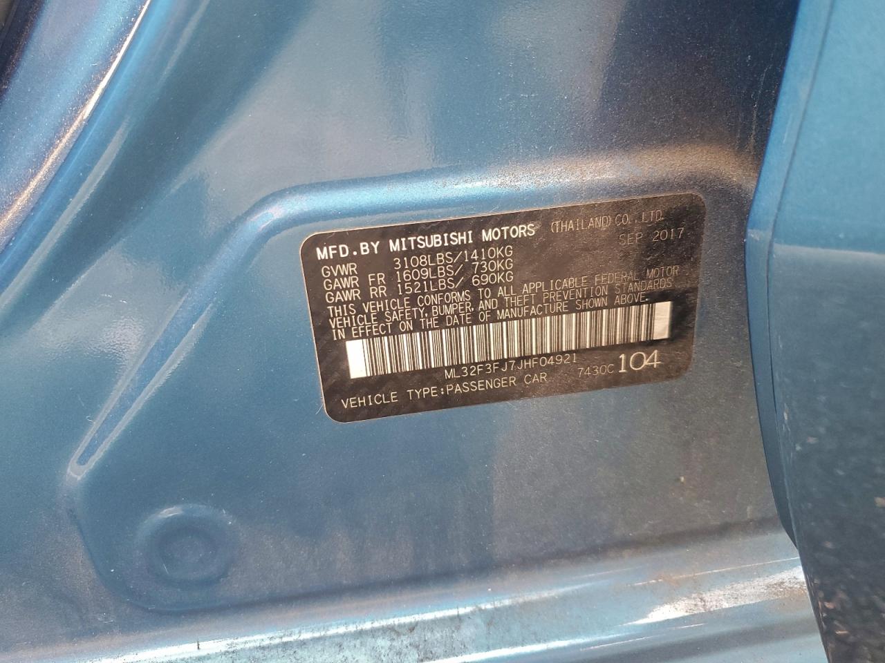 2018 MITSUBISHI MIRAGE G4 ES photo 13