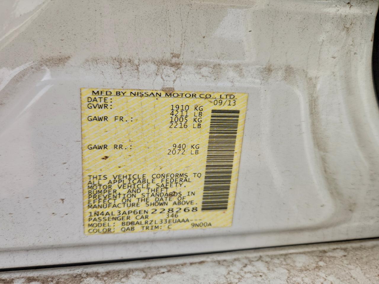 2014 NISSAN ALTIMA 2.5 photo 12