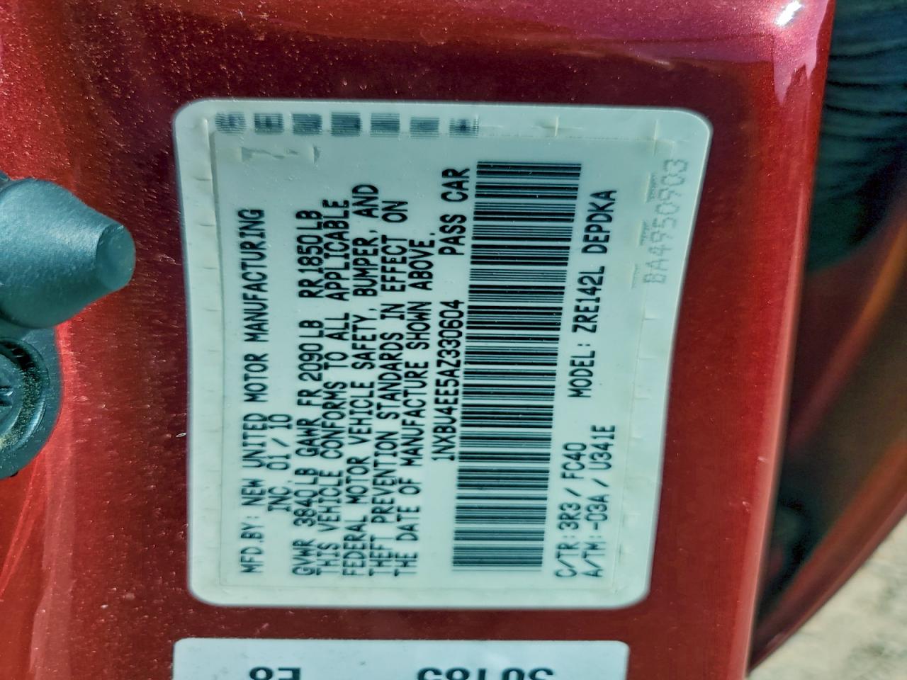 2010 TOYOTA COROLLA BASE photo 23