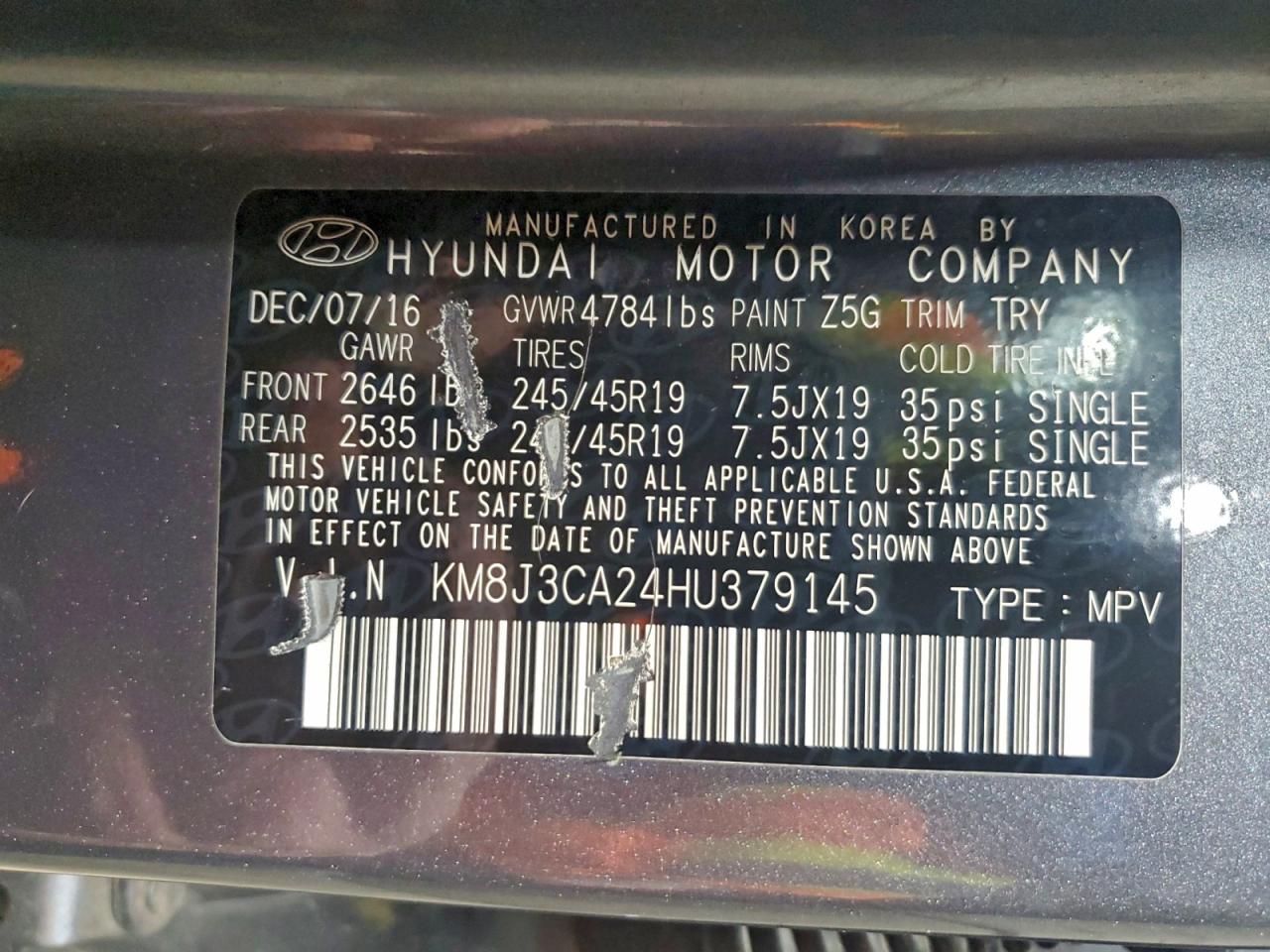 2017 HYUNDAI TUCSON LIMITED photo 27