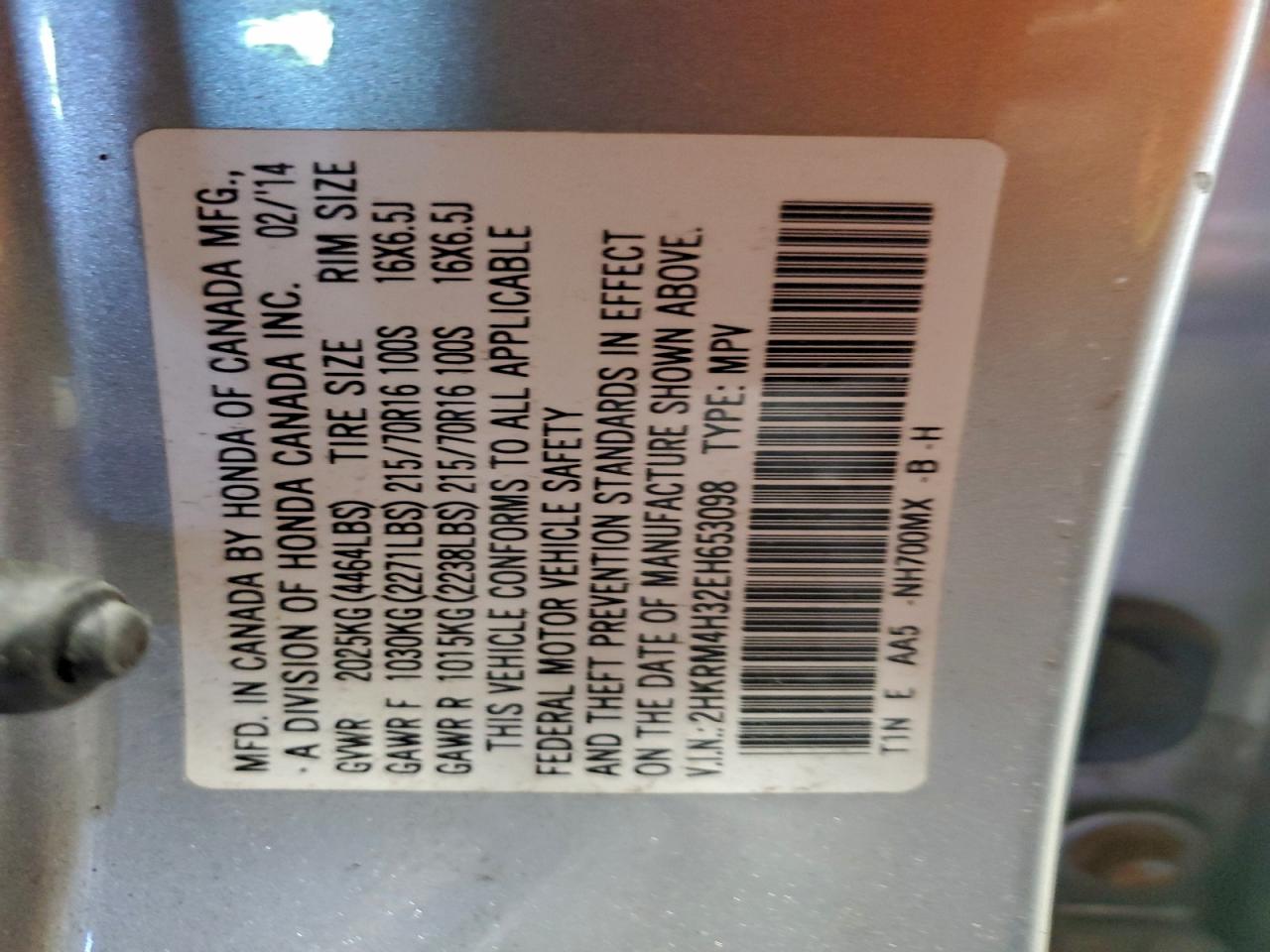2014 HONDA CR-V LX photo 25