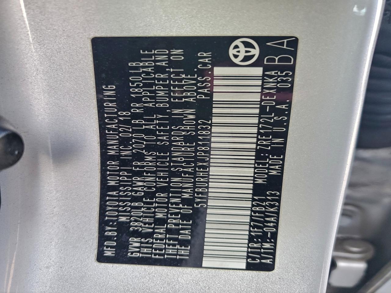 2018 TOYOTA COROLLA L photo 13