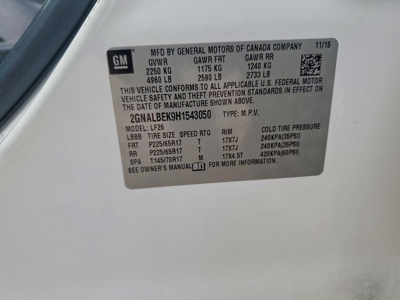 2017 CHEVROLET EQUINOX LS photo 12