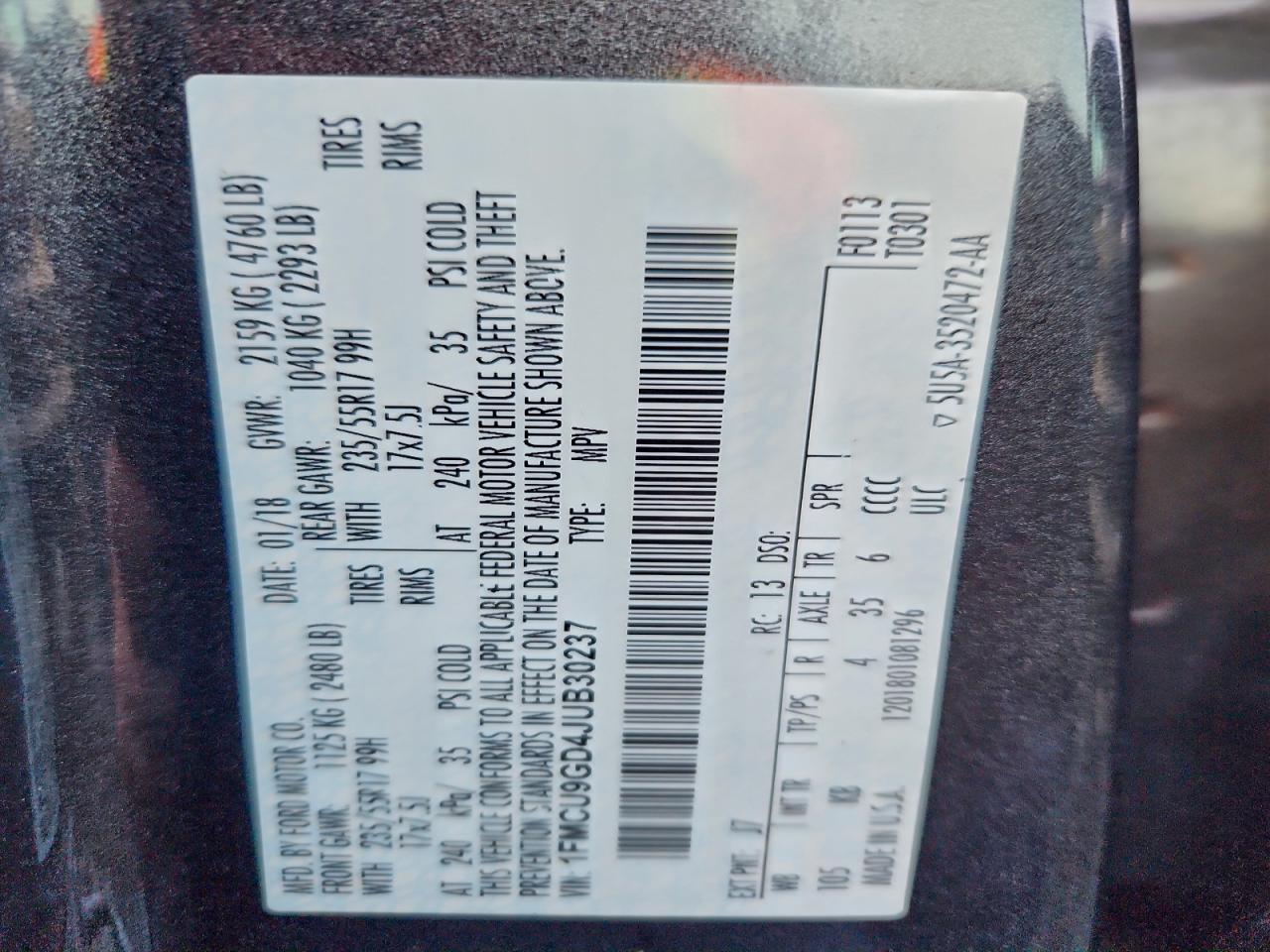 2018 FORD ESCAPE SE photo 37