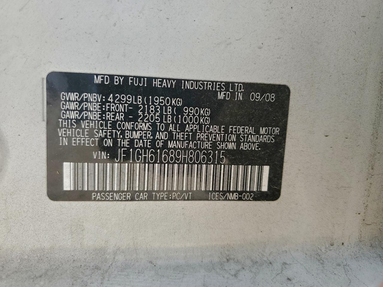 2009 SUBARU IMPREZA 2.5I photo 37