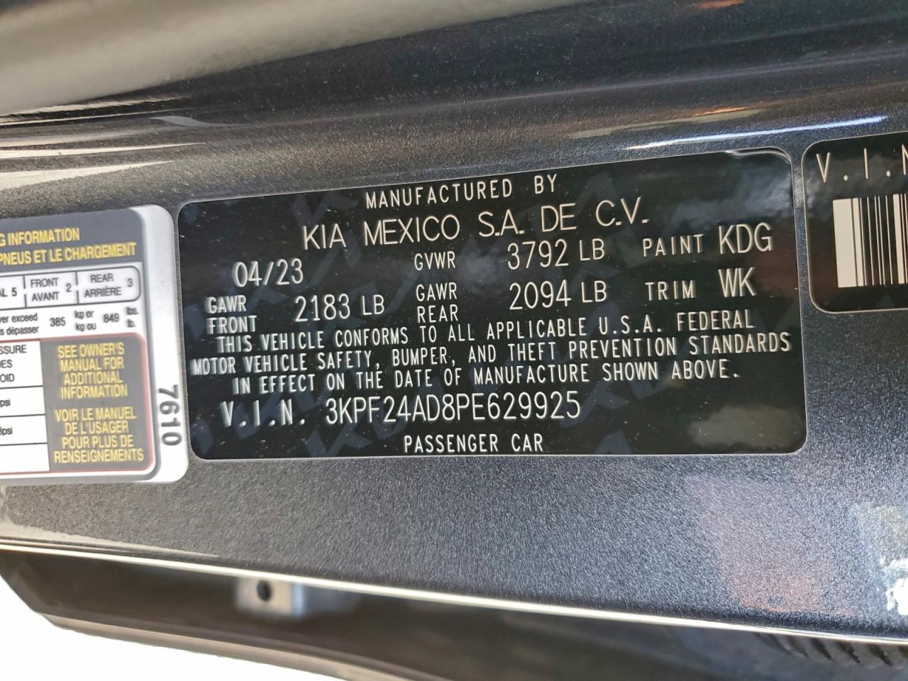 2023 KIA FORTE LXS photo 23