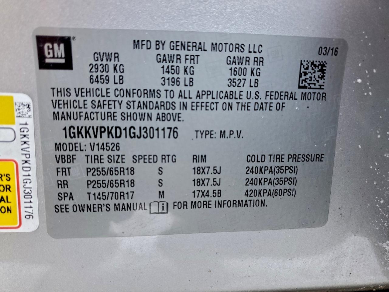 2016 GMC ACADIA SLE photo 13