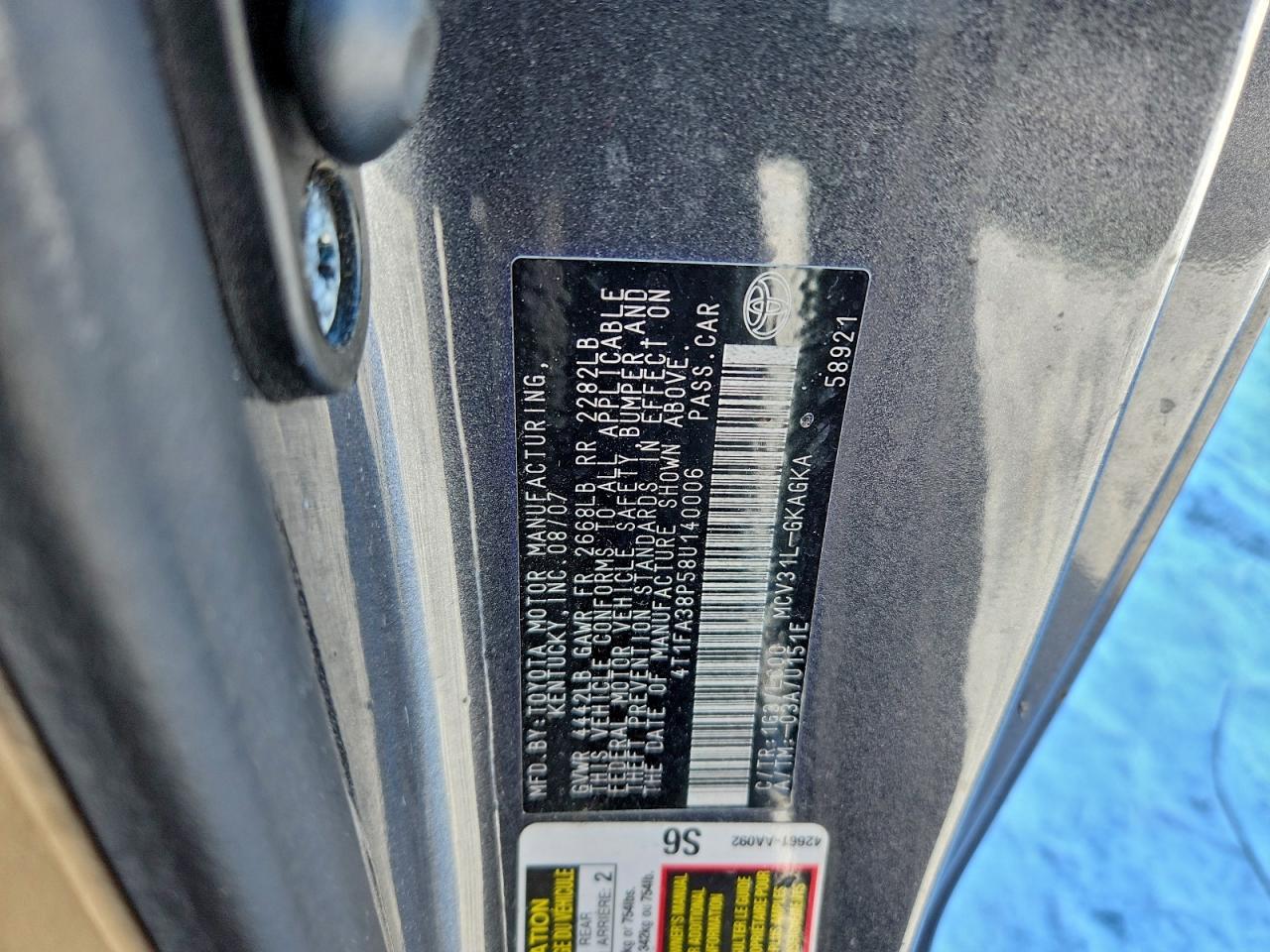 2008 TOYOTA CAMRY SOLARA SE photo 34