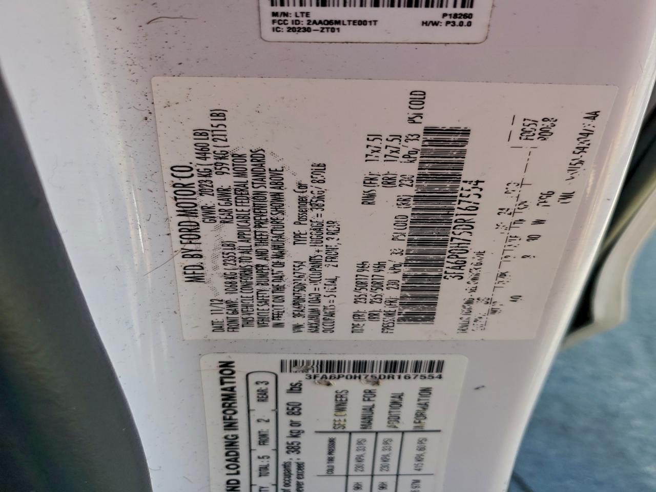 2013 FORD FUSION SE photo 13
