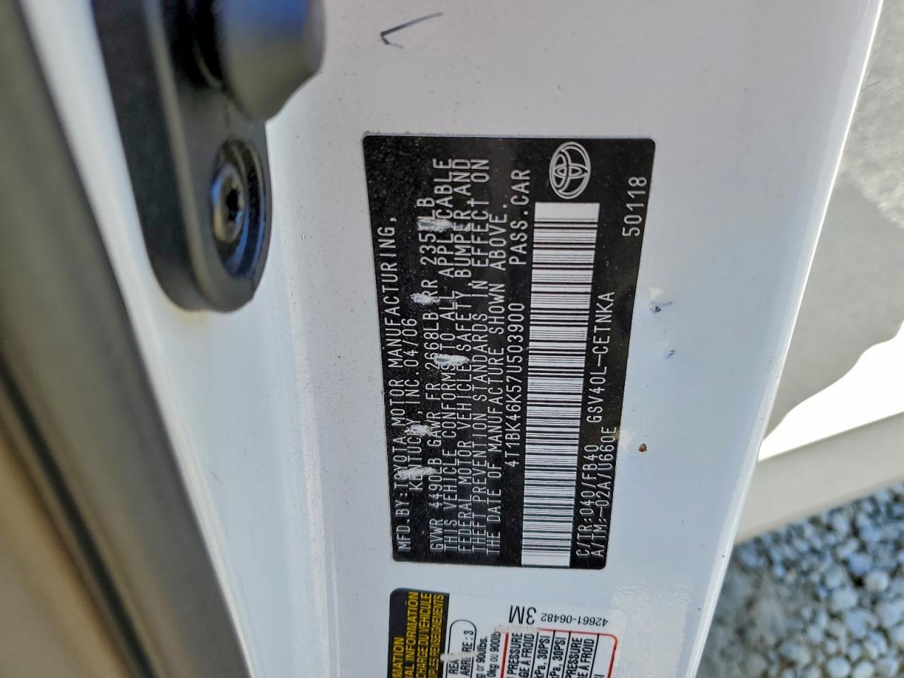 2007 TOYOTA CAMRY LE photo 12