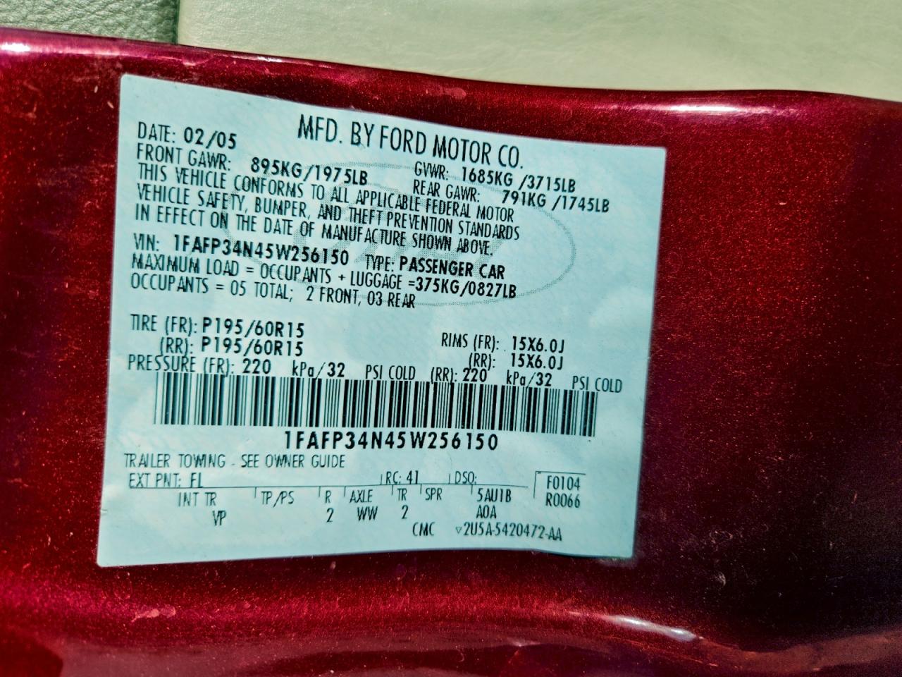 2005 FORD FOCUS ZX4 photo 13