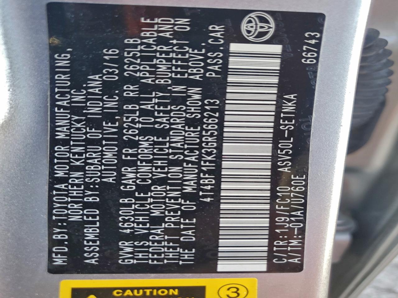 2016 TOYOTA CAMRY LE photo 34