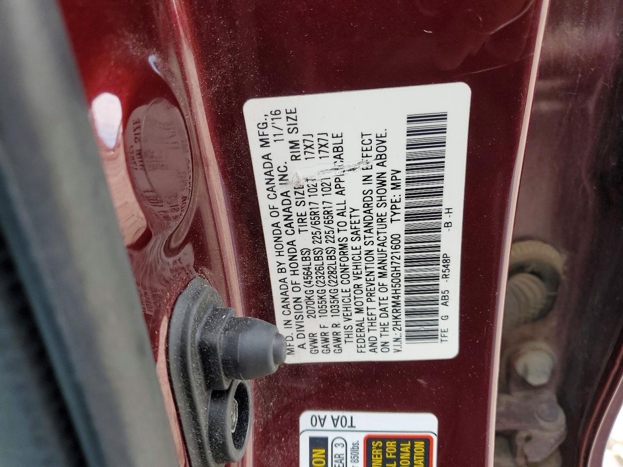 2016 HONDA CR-V EX photo 23